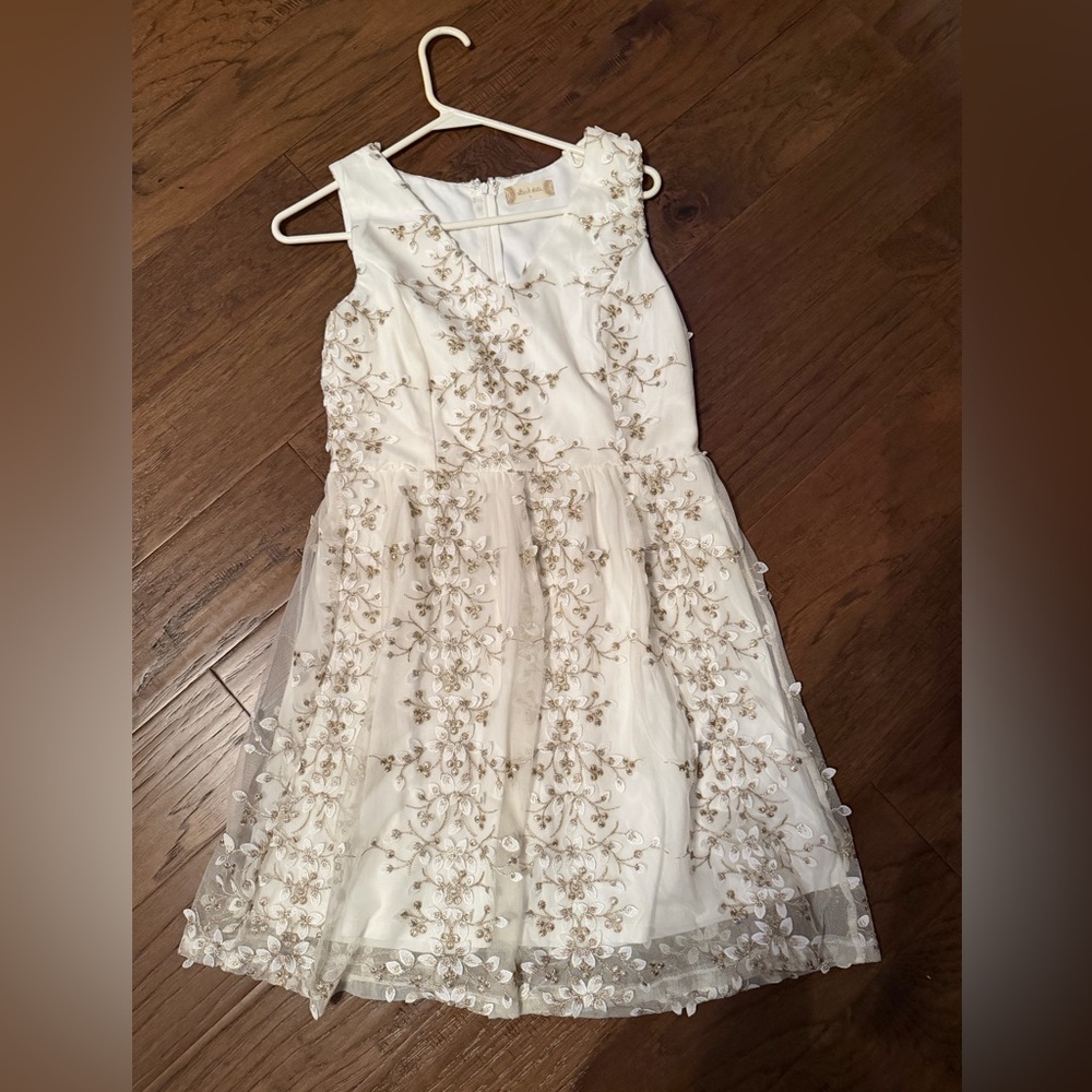 Elegant Floral Embroidered Kids Dress
